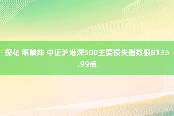 探花 眼睛妹 中证沪港深500主要损失指数报8135.99点