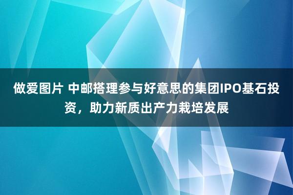 做爱图片 中邮搭理参与好意思的集团IPO基石投资，助力新质出产力栽培发展