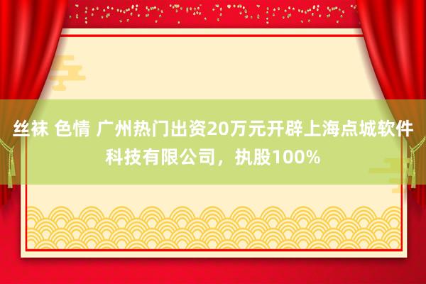 丝袜 色情 广州热门出资20万元开辟上海点城软件科技有限公司，执股100%