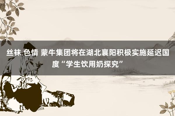 丝袜 色情 蒙牛集团将在湖北襄阳积极实施延迟国度“学生饮用奶探究”