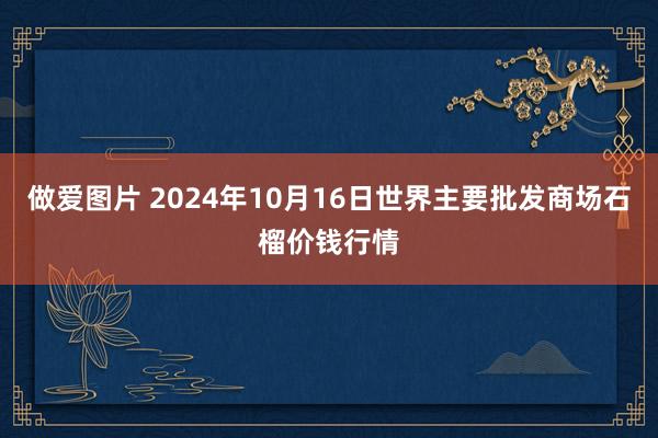 做爱图片 2024年10月16日世界主要批发商场石榴价钱行情