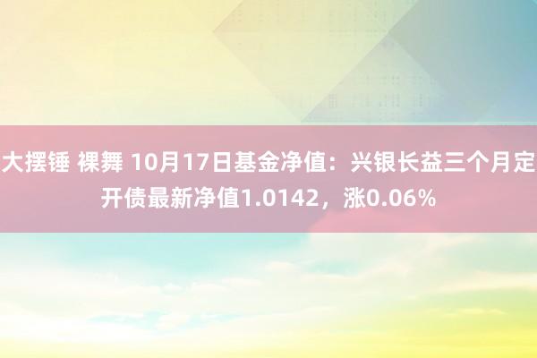 大摆锤 裸舞 10月17日基金净值：兴银长益三个月定开债最新净值1.0142，涨0.06%