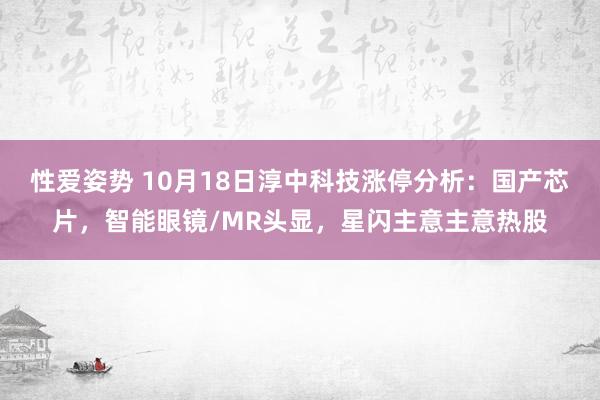 性爱姿势 10月18日淳中科技涨停分析：国产芯片，智能眼镜/MR头显，星闪主意主意热股