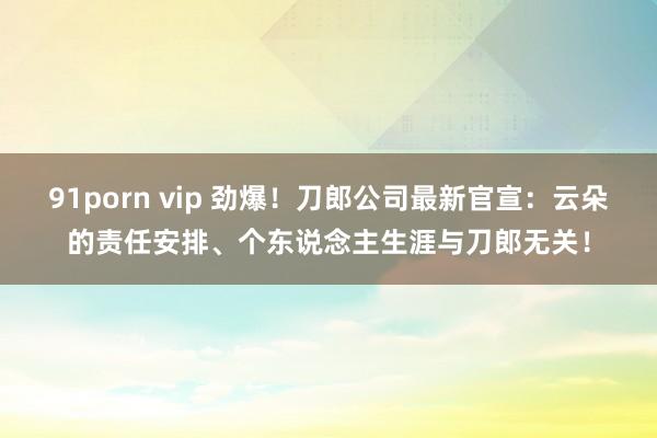 91porn vip 劲爆！刀郎公司最新官宣：云朵的责任安排、个东说念主生涯与刀郎无关！