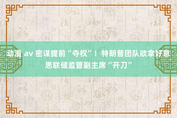 动漫 av 密谋提前“夺权”！特朗普团队欲拿好意思联储监管副主席“开刀”