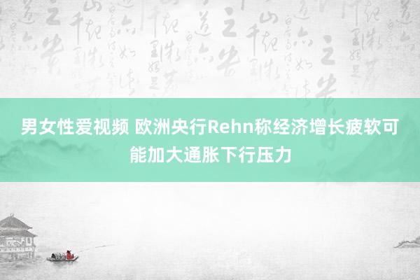 男女性爱视频 欧洲央行Rehn称经济增长疲软可能加大通胀下行压力