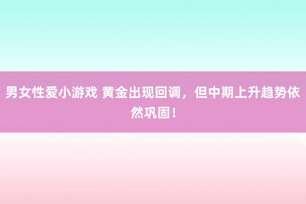 男女性爱小游戏 黄金出现回调，但中期上升趋势依然巩固！