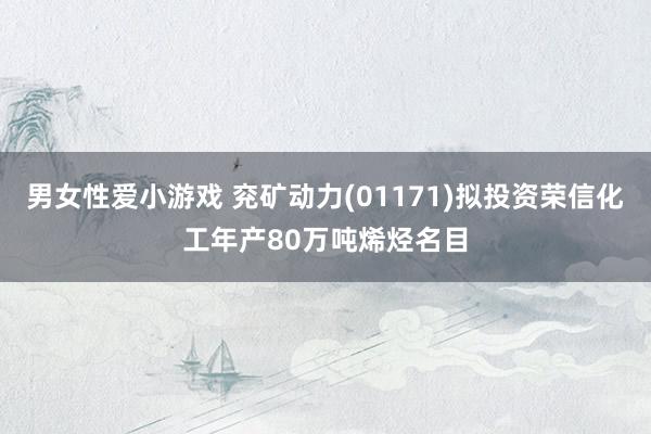 男女性爱小游戏 兖矿动力(01171)拟投资荣信化工年产80万吨烯烃名目