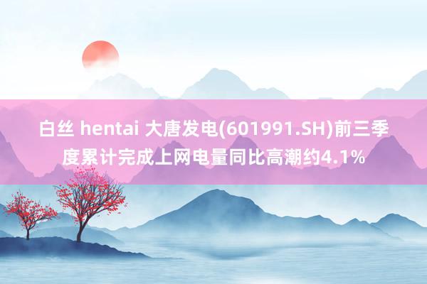 白丝 hentai 大唐发电(601991.SH)前三季度累计完成上网电量同比高潮约4.1%