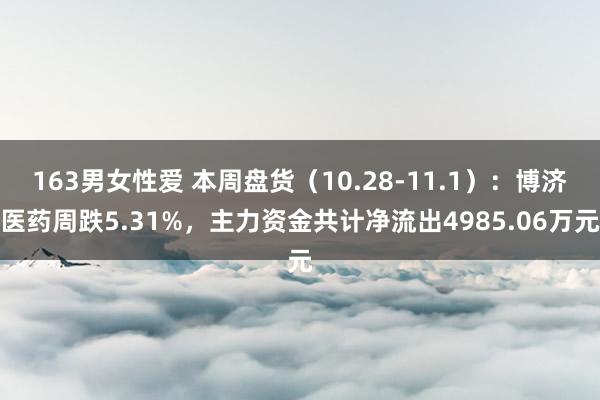 163男女性爱 本周盘货（10.28-11.1）：博济医药周跌5.31%，主力资金共计净流出4985.06万元