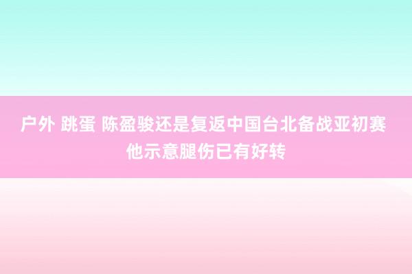 户外 跳蛋 陈盈骏还是复返中国台北备战亚初赛 他示意腿伤已有好转