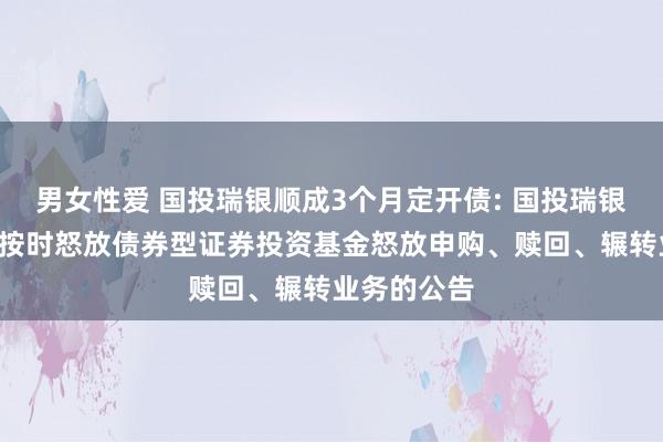 男女性爱 国投瑞银顺成3个月定开债: 国投瑞银顺成3个月按时怒放债券型证券投资基金怒放申购、赎回、辗转业务的公告