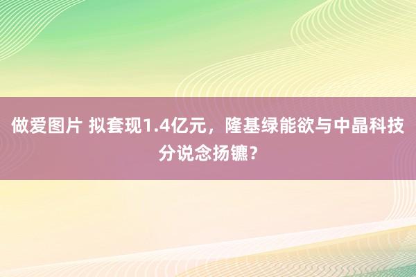 做爱图片 拟套现1.4亿元，隆基绿能欲与中晶科技分说念扬镳？