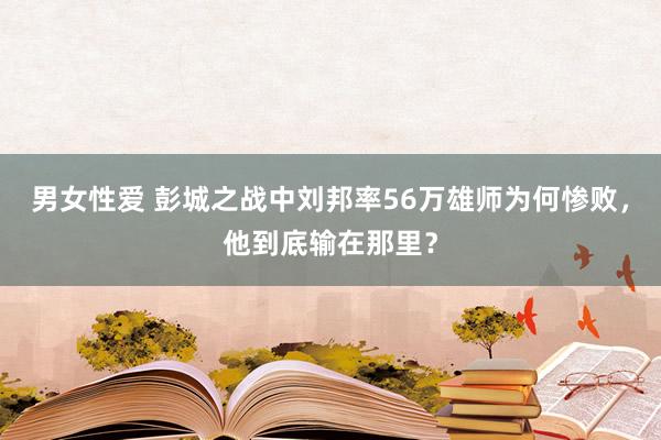 男女性爱 彭城之战中刘邦率56万雄师为何惨败，他到底输在那里？