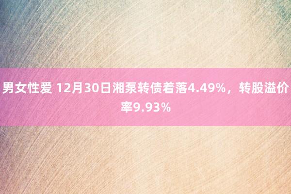 男女性爱 12月30日湘泵转债着落4.49%，转股溢价率9.93%